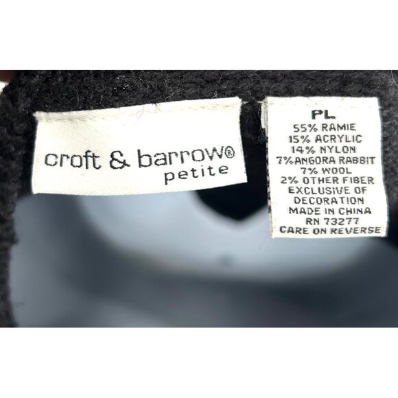 CROFT & BARROW PETITE DK GRAY CHRISTMAS HOLIDAY CARDINAL WREATH + CARDIGAN SWTR - Picture 5 of 5